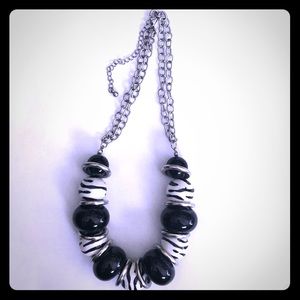 Zebra print necklace